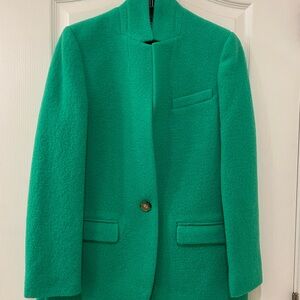 JCREW Leighton blazer jacket in Italian boiled wool vintage Kelly Size 4 NWT